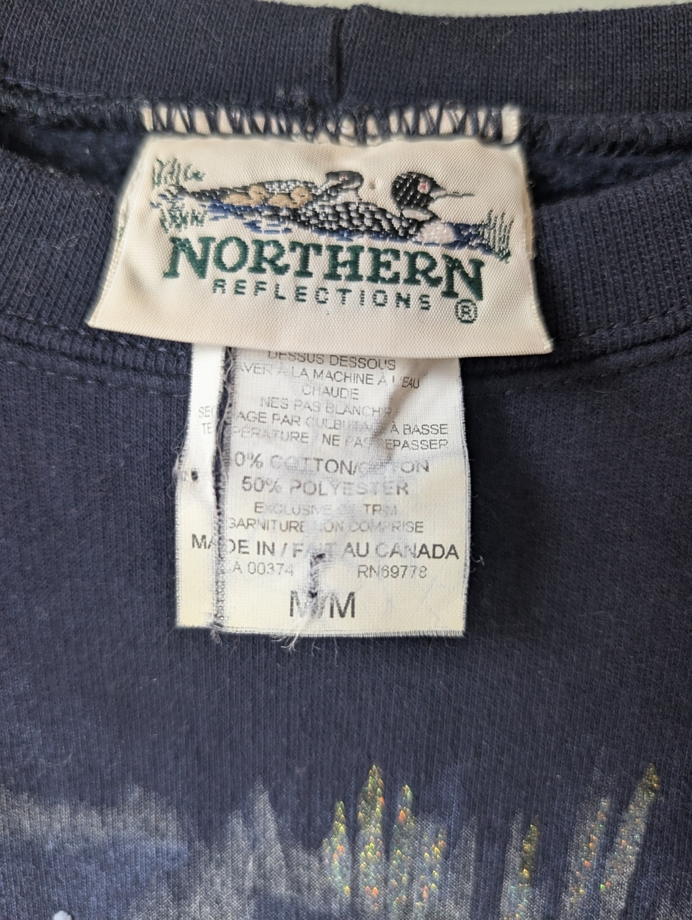 Vintage Northern Reflections Navy Polar Bear Family Sweatshirt Size Medium - Picture 6 of 8